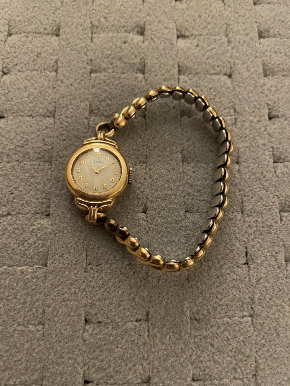 Vintage Gold Watch Elgin 1940s Deco Mid Century 10k Gold Filled Not Working - Picture 10 of 15